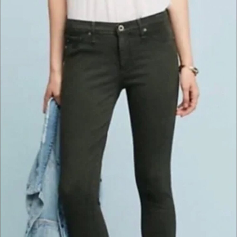 NWT!  AG The Abbey Super Skinny Green Ankle & Cropped Jeans 26R